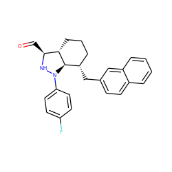 O=C[C@@H]1NN(c2ccc(F)cc2)[C@H]2[C@H]1CCC[C@@H]2Cc1ccc2ccccc2c1 ZINC000253636412