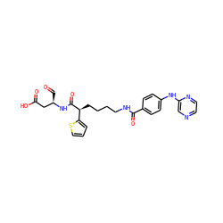 O=C[C@H](CC(=O)O)NC(=O)[C@@H](CCCCNC(=O)c1ccc(Nc2cnccn2)cc1)c1cccs1 ZINC000028569081