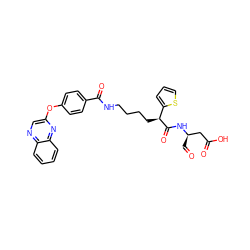 O=C[C@H](CC(=O)O)NC(=O)[C@@H](CCCCNC(=O)c1ccc(Oc2cnc3ccccc3n2)cc1)c1cccs1 ZINC000016051416