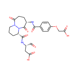 O=C[C@H](CC(=O)O)NC(=O)[C@@H]1CCCN2C(=O)CC[C@H](NC(=O)c3ccc(OCC(=O)O)cc3)C(=O)N12 ZINC000013605833