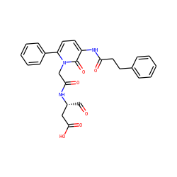O=C[C@H](CC(=O)O)NC(=O)Cn1c(-c2ccccc2)ccc(NC(=O)CCc2ccccc2)c1=O ZINC000026275085