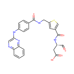 O=C[C@H](CC(=O)O)NC(=O)c1csc(CNC(=O)c2ccc(Nc3cnc4ccccc4n3)cc2)c1 ZINC000028569247
