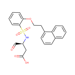 O=C[C@H](CC(=O)O)NS(=O)(=O)c1ccccc1OCCc1cccc2ccccc12 ZINC000003976375