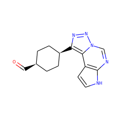 O=C[C@H]1CC[C@@H](c2nnn3cnc4[nH]ccc4c23)CC1 ZINC001772640093