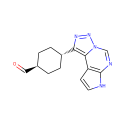 O=C[C@H]1CC[C@H](c2nnn3cnc4[nH]ccc4c23)CC1 ZINC001772596305