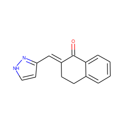 O=C1/C(=C/c2cc[nH]n2)CCc2ccccc21 ZINC000013746653