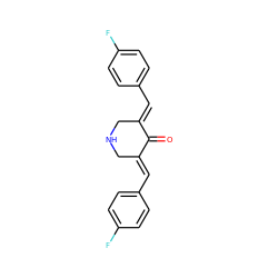 O=C1/C(=C/c2ccc(F)cc2)CNC/C1=C\c1ccc(F)cc1 ZINC000027654108