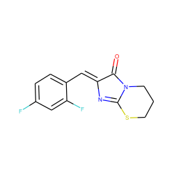 O=C1/C(=C/c2ccc(F)cc2F)N=C2SCCCN12 ZINC000169324367