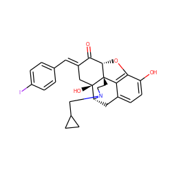 O=C1/C(=C/c2ccc(I)cc2)C[C@@]2(O)[C@H]3Cc4ccc(O)c5c4[C@@]2(CCN3CC2CC2)[C@H]1O5 ZINC001772643244