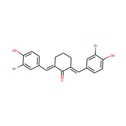 O=C1/C(=C/c2ccc(O)c(Br)c2)CCC/C1=C\c1ccc(O)c(Br)c1 ZINC000028635315
