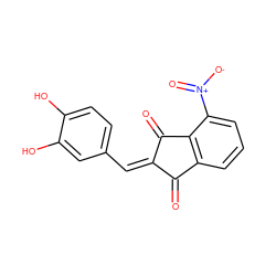 O=C1/C(=C/c2ccc(O)c(O)c2)C(=O)c2c1cccc2[N+](=O)[O-] ZINC000026500612