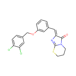 O=C1/C(=C/c2cccc(OCc3ccc(Cl)c(Cl)c3)c2)N=C2SCCCN12 ZINC000169329798