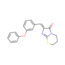 O=C1/C(=C/c2cccc(Oc3ccccc3)c2)N=C2SCCCN12 ZINC000001100827