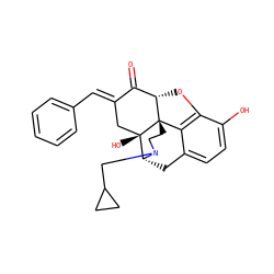 O=C1/C(=C/c2ccccc2)C[C@@]2(O)[C@H]3Cc4ccc(O)c5c4[C@@]2(CCN3CC2CC2)[C@H]1O5 ZINC000003932773