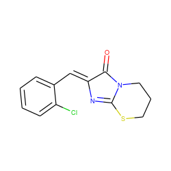 O=C1/C(=C/c2ccccc2Cl)N=C2SCCCN12 ZINC000001100823