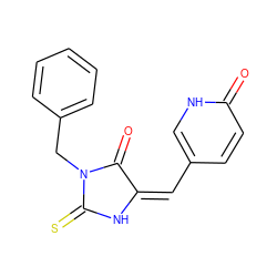 O=C1/C(=C\c2ccc(=O)[nH]c2)NC(=S)N1Cc1ccccc1 ZINC000474609778