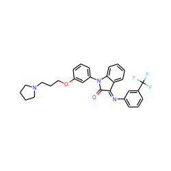 O=C1/C(=N/c2cccc(C(F)(F)F)c2)c2ccccc2N1c1cccc(OCCCN2CCCC2)c1 ZINC000036185055