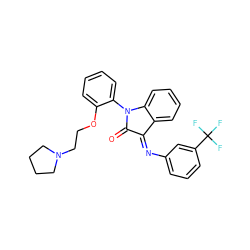 O=C1/C(=N/c2cccc(C(F)(F)F)c2)c2ccccc2N1c1ccccc1OCCN1CCCC1 ZINC000036185059