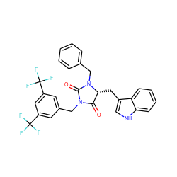 O=C1[C@@H](Cc2c[nH]c3ccccc23)N(Cc2ccccc2)C(=O)N1Cc1cc(C(F)(F)F)cc(C(F)(F)F)c1 ZINC000028008188