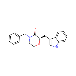 O=C1[C@@H](Cc2c[nH]c3ccccc23)OCCN1Cc1ccccc1 ZINC000029399341