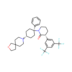 O=C1[C@@H](c2cc(C(F)(F)F)cc(C(F)(F)F)c2)CCCN1[C@]1(c2ccccc2)CC[C@@H](N2CCC3(CCOC3)CC2)CC1 ZINC000253673724