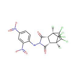 O=C1[C@@H]2[C@H](C(=O)N1Nc1ccc([N+](=O)[O-])cc1[N+](=O)[O-])[C@@]1(Cl)C(Cl)=C(Cl)[C@]2(Cl)C1(Cl)Cl ZINC000027325233