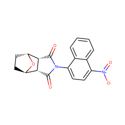 O=C1[C@@H]2[C@H]3CC[C@@H](O3)[C@@H]2C(=O)N1c1ccc([N+](=O)[O-])c2ccccc12 ZINC000101452291