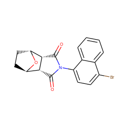 O=C1[C@@H]2[C@H]3CC[C@@H](O3)[C@@H]2C(=O)N1c1ccc(Br)c2ccccc12 ZINC000101449058