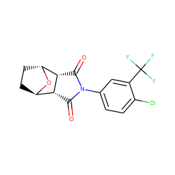 O=C1[C@@H]2[C@H]3CC[C@@H](O3)[C@@H]2C(=O)N1c1ccc(Cl)c(C(F)(F)F)c1 ZINC000101164293