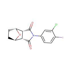 O=C1[C@@H]2[C@H]3CC[C@@H](O3)[C@@H]2C(=O)N1c1ccc(I)c(Cl)c1 ZINC000101159971