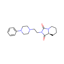 O=C1[C@@H]2CCCCN2C(=O)N1CCN1CCN(c2ccccc2)CC1 ZINC000052584309