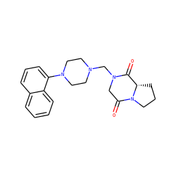 O=C1[C@@H]2CCCN2C(=O)CN1CN1CCN(c2cccc3ccccc23)CC1 ZINC000028475410