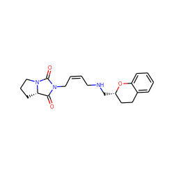 O=C1[C@@H]2CCCN2C(=O)N1C/C=C\CNC[C@H]1CCc2ccccc2O1 ZINC000073293675