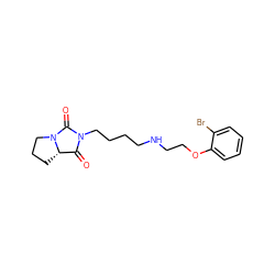 O=C1[C@@H]2CCCN2C(=O)N1CCCCNCCOc1ccccc1Br ZINC000034642015