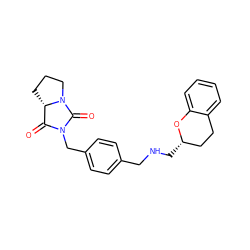 O=C1[C@@H]2CCCN2C(=O)N1Cc1ccc(CNC[C@H]2CCc3ccccc3O2)cc1 ZINC000035943252