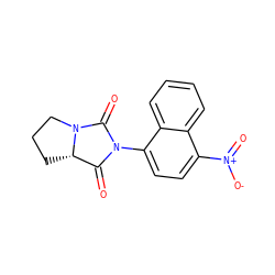 O=C1[C@@H]2CCCN2C(=O)N1c1ccc([N+](=O)[O-])c2ccccc12 ZINC000014967151