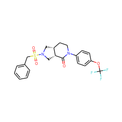 O=C1[C@@H]2CN(S(=O)(=O)Cc3ccccc3)C[C@@H]2CCN1c1ccc(OC(F)(F)F)cc1 ZINC000096169509