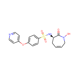 O=C1[C@H](NS(=O)(=O)c2ccc(Oc3ccncc3)cc2)CC=CCN1O ZINC000073166890