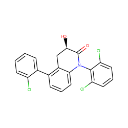 O=C1[C@H](O)Cc2c(-c3ccccc3Cl)cccc2N1c1c(Cl)cccc1Cl ZINC000029125813