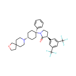 O=C1[C@H](c2cc(C(F)(F)F)cc(C(F)(F)F)c2)CCN1[C@]1(c2ccccc2)CC[C@@H](N2CCC3(CCOC3)CC2)CC1 ZINC000253638628