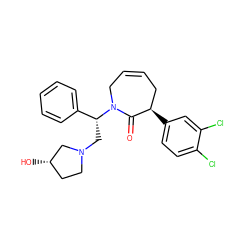 O=C1[C@H](c2ccc(Cl)c(Cl)c2)CC=CCN1[C@H](CN1CC[C@H](O)C1)c1ccccc1 ZINC000028395576