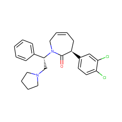 O=C1[C@H](c2ccc(Cl)c(Cl)c2)CC=CCN1[C@H](CN1CCCC1)c1ccccc1 ZINC000028374065