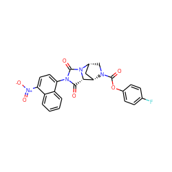 O=C1[C@H]2[C@@H]3C[C@@H](CN3C(=O)Oc3ccc(F)cc3)N2C(=O)N1c1ccc([N+](=O)[O-])c2ccccc12 ZINC000003948656