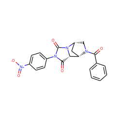 O=C1[C@H]2[C@@H]3C[C@@H](CN3C(=O)c3ccccc3)N2C(=O)N1c1ccc([N+](=O)[O-])cc1 ZINC000028461621