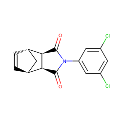 O=C1[C@H]2[C@H]3C=C[C@@H](C3)[C@H]2C(=O)N1c1cc(Cl)cc(Cl)c1 ZINC000100394567