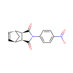 O=C1[C@H]2[C@H]3C=C[C@@H](C3)[C@H]2C(=O)N1c1ccc([N+](=O)[O-])cc1 ZINC000100321444