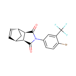 O=C1[C@H]2[C@H]3C=C[C@@H](C3)[C@H]2C(=O)N1c1ccc(Br)c(C(F)(F)F)c1 ZINC000101027970