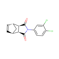 O=C1[C@H]2[C@H]3C=C[C@@H](C3)[C@H]2C(=O)N1c1ccc(Cl)c(Cl)c1 ZINC000100526933