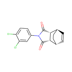 O=C1[C@H]2[C@H]3C=C[C@@H](CC3)[C@H]2C(=O)N1c1ccc(Cl)c(Cl)c1 ZINC000101014795