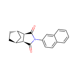 O=C1[C@H]2[C@H]3CC[C@@H](C3)[C@H]2C(=O)N1c1ccc2ccccc2c1 ZINC000100555688